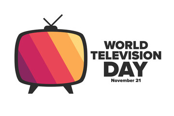 World Television Day. November 21. Holiday concept. Template for background, banner, card, poster with text inscription. Vector EPS10 illustration.