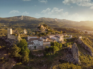 Sticker - Aerial view El Castell de Guadalest and surroundings. Spain