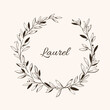 Laurel wreath. Vector design elements in boho style. Illustration for greeting card, packaging.