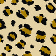 Gold brown leopard print seamless pattern
