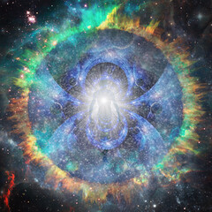 Canvas Print - essence of light in space. spirit or aura. 3d rendering