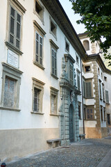 Wall Mural - Tirano, Italy - July 20, 2020: View of Palazzo Salis in Tirano