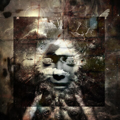 Wall Mural - angel lust. modern spiritual dark art. 3d rendering