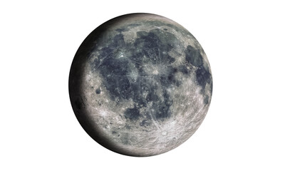 Wall Mural - the moon isolated in white (elements of this image furnished by nasa). 3d rendering