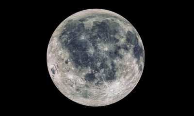 Wall Mural - the moon isolated in black (elements of this image furnished by nasa). 3d rendering