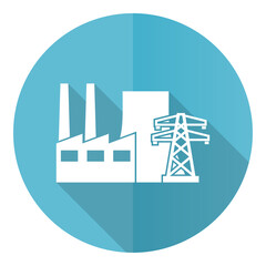 Fototapete - Carbon power plant blue vector icon, flat design illustration in eps 10