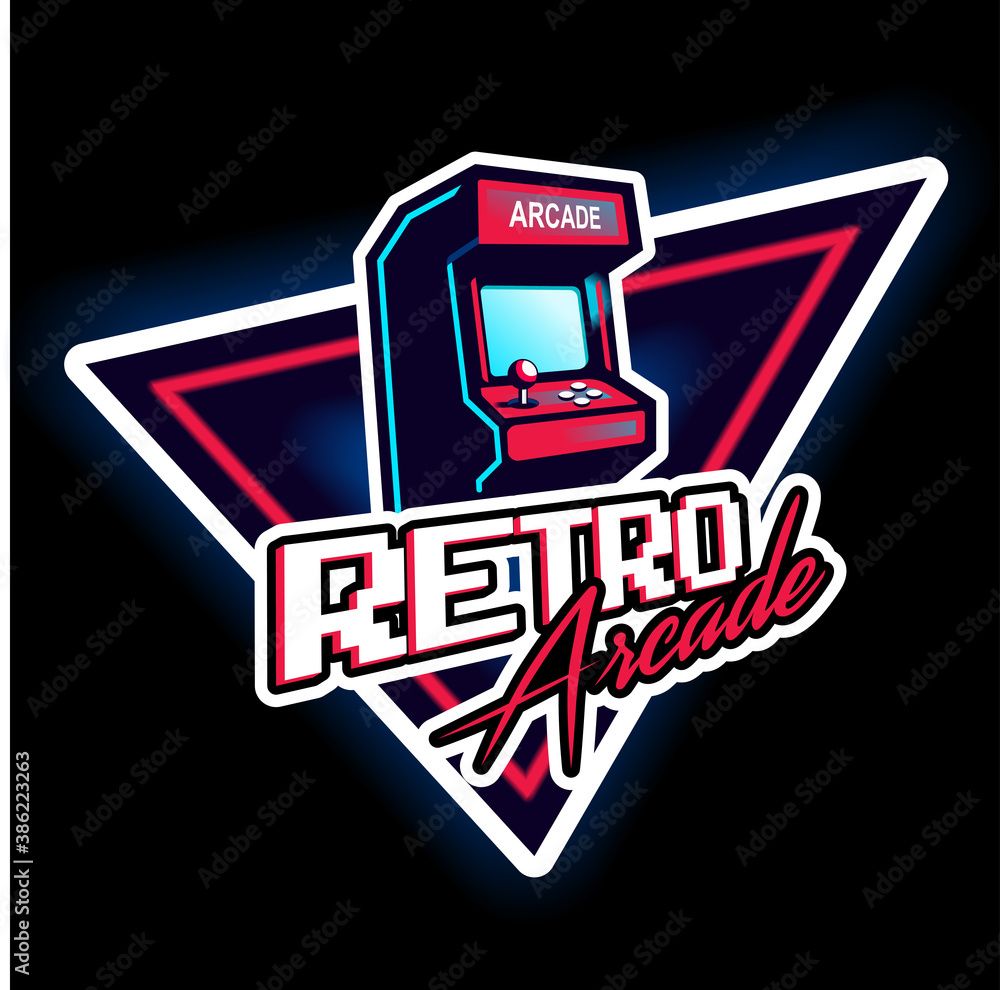 Retro arcade game vintage 80's design - obrazy, fototapety, plakaty 