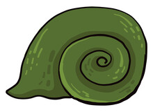 Green Snail Shell, Illustration, Vector On White Background