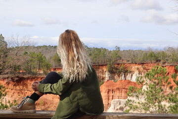 Beautiful girl in the canyons 