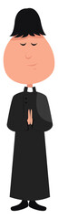 Poster - Preacher in black, illustration, vector on white background