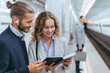 © yurolaitsalbert - young business people standing on the subway platform.
