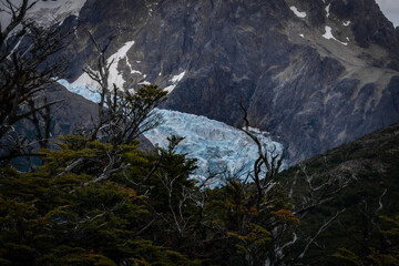 Canvas Print - horizontal photo of blue glacier, cordillera de los andes chile, chilean patagonia