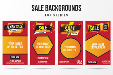 Wall Mural - trendy editable flash sale, special offer and new release template for social networks stories.cover