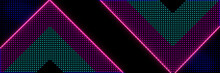 Abstract Neon Bright Lens Flare. Retro Cyberpunk Style 80s Sci-Fi  Scene Pixel Art 8-bit Background. Laser Show Colorful Design For Banners Advertising Technologies. Futuristic With Laser