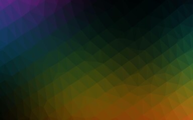 Dark Multicolor, Rainbow vector triangle mosaic cover.