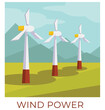 © Sonulkaster - Wind power station in field, ecological energy vector