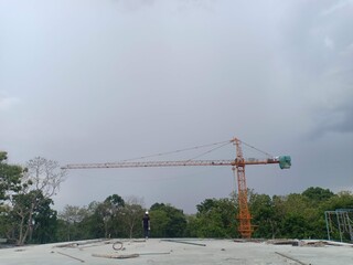 construction site with crane