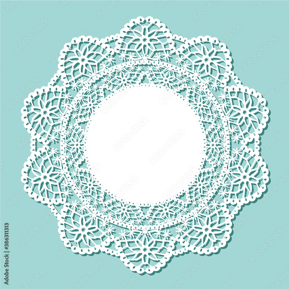 レースペーパー 背景 フレーム 素材 ベクター イラスト 水色 青 Wall Mural Necology