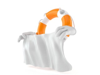 Poster - Life buoy character holding white sheet