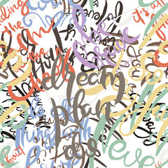 Graffiti background seamless pattern. Hand style tagging