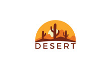 Illustration Of Desert Cover In A Semicircle With Orange Theme