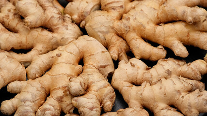 Poster - whole ginger root on close up