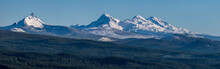 Cascade Mountain Range - Mt Washington, And The Three Sisters In The Oregon Cascades.