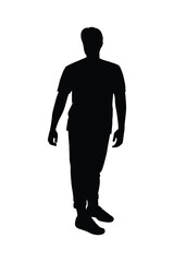 Wall Mural - Standing man silhouette vector	
