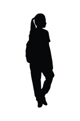 Sticker - A girl silhouette vector	