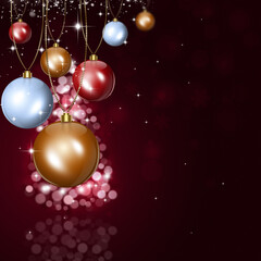 Wall Mural - Holiday Bokeh Christmas Balls