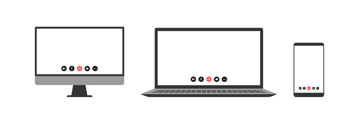 Realistic set of laptop, tablet, smartphone.