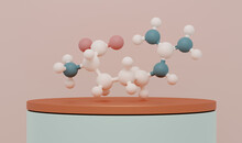 Arginine (L-arginine, Arg, R) Amino Acid Molecule. 3D Rendering.