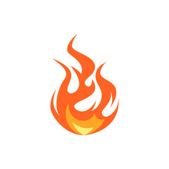 Wall Mural - simple vector flame icon in flat style