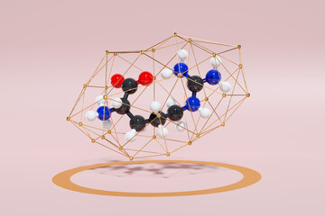 Wall Mural - Arginine (L-arginine, Arg, R) amino acid molecule. 3D rendering.