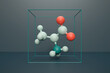 Alanine (L-alanine, Ala, A) amino acid molecule. 3D rendering.