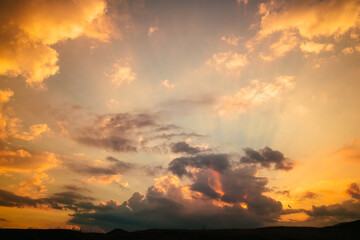 Wall Mural - Beautiful sunset in the mountains