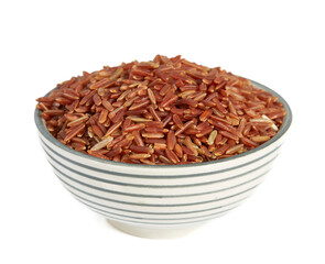 red rice isolated on white background