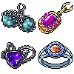 Canvas Print - pixel art set isolated jewelry decoration