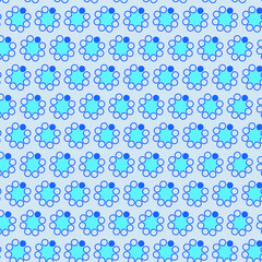 Sticker - Seamless pattern of flowers in blue color on gray background. can be used for wrapping paper, website, wallpaper etc.