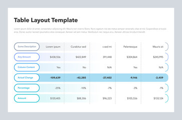 Aufkleber - Simple business table layout. Flat design, easy to use for your website or presentation.