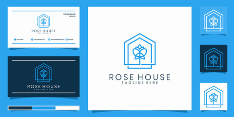 Wall Mural - Rose house Logo design vector inspiration, Home Decoration Logo. logo design and business card