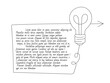 © Ольга Дубровина - A light bulb on a long wire, space for your text. The concept of creative and unique new idea, innovation. Creative and analytical thinking. vector illustration.