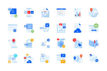 Modern flat design business icons. Vector concepts for website and app design and development, business presentation and marketing material.