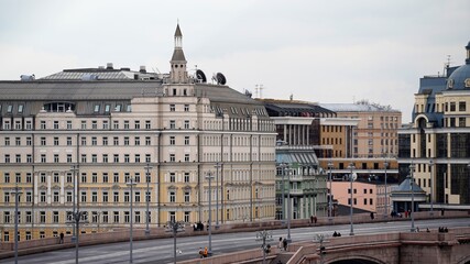 view of the stone bridge around Moscow Kremlin