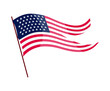 © designer_things - Waving flag. American flag on white background. National flag waving symbol. Banner design element