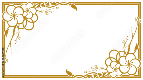 梅の和風な飾り枠のイラスト素材 シルエット フレーム 16 9 Background Wall Mural Backgrou ふわぷか 梅の和風な飾り枠のイラスト素材 シルエット フレーム 16 9 Background Wall Mural Backgrou ふわぷか