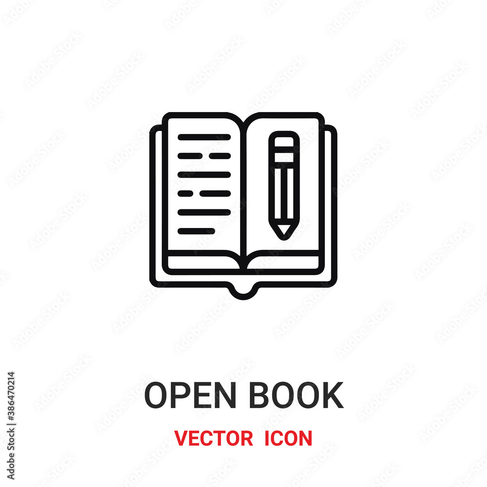 open book icon vector symbol. open book symbol icon vector for your design. Modern outline icon for your website and mobile app design.