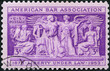 USA - 1953: shows Section of Frieze, Supreme Court Room, American Bar Association, 75th Anniversary, Liberty under law, 1953