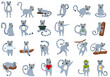 Lemur icons set. Cartoon set of lemur vector icons for web design