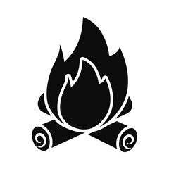 Poster - bonfire icon image, silhouette style